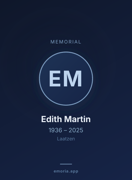 Memorial portrait of Edith Martin