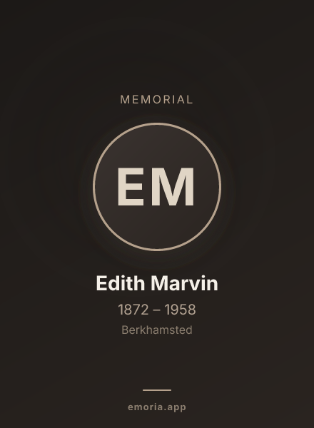 Memorial portrait of Edith Marvin