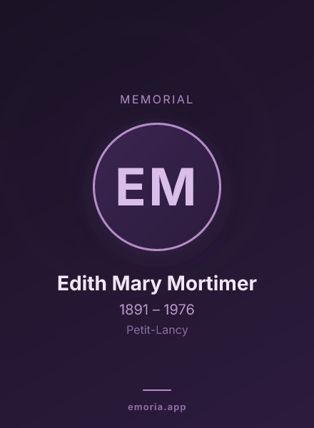 Memorial portrait of Edith Mary Mortimer