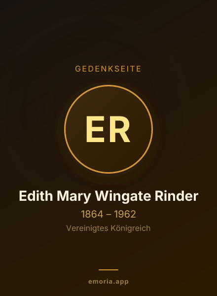 Gedenkportrait von Edith Mary Wingate Rinder