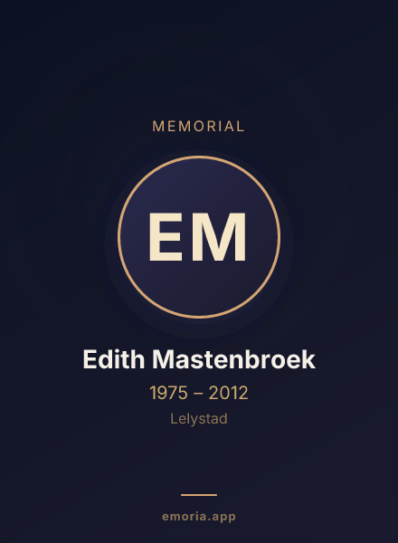 Memorial portrait of Edith Mastenbroek