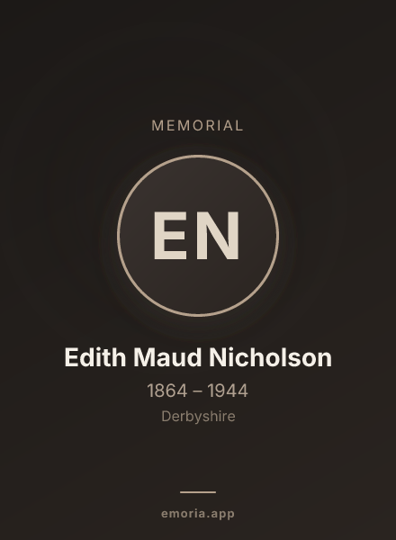 Memorial portrait of Edith Maud Nicholson