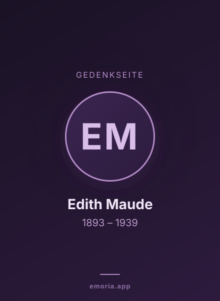 Gedenkportrait von Edith Maude
