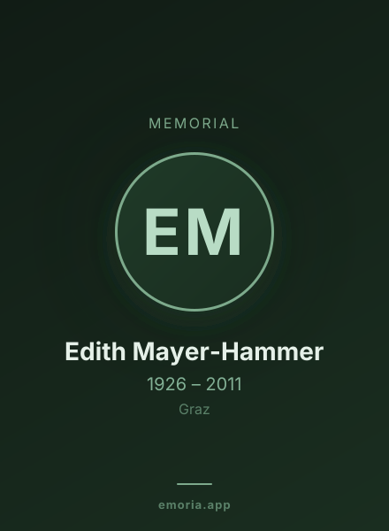 Memorial portrait of Edith Mayer-Hammer