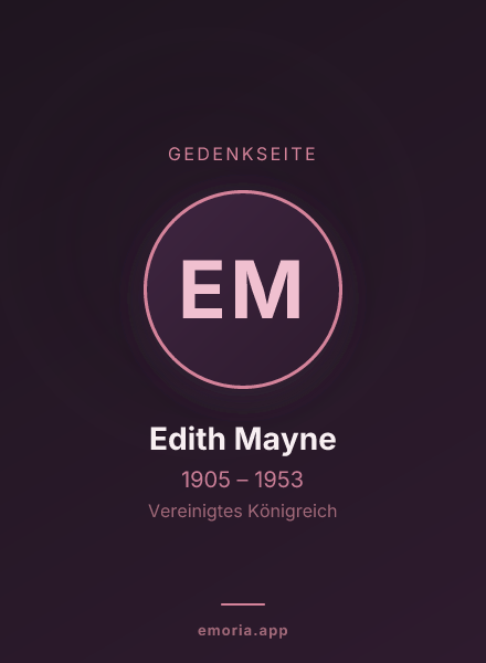 Gedenkportrait von Edith Mayne
