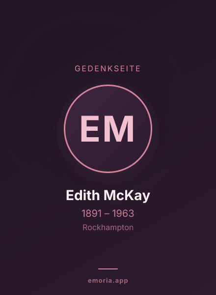 Gedenkportrait von Edith McKay