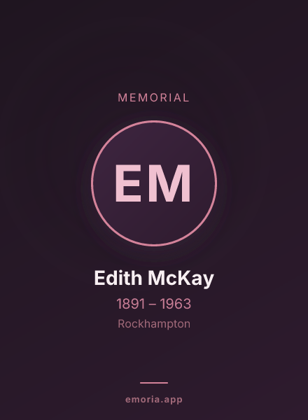 Memorial portrait of Edith McKay