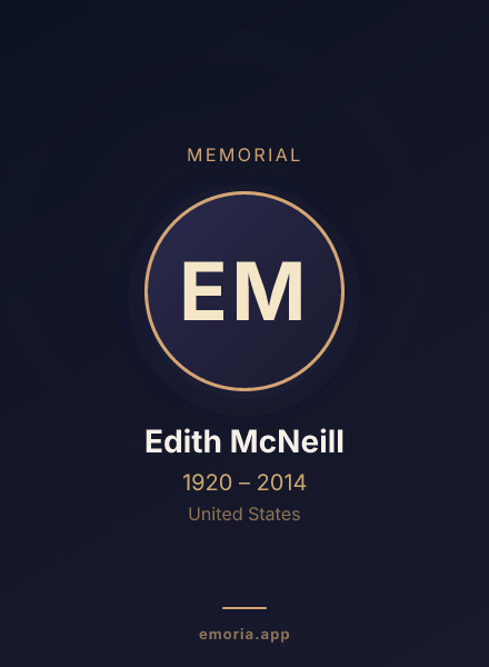 Memorial portrait of Edith McNeill