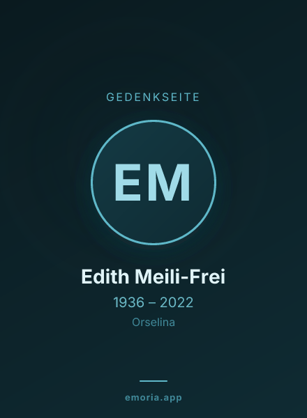 Gedenkportrait von Edith Meili-Frei
