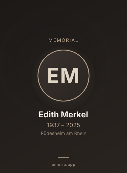 Memorial portrait of Edith Merkel