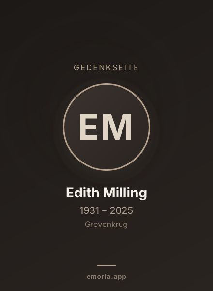 Gedenkportrait von Edith Milling