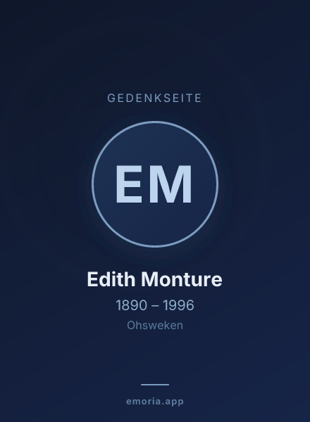 Gedenkportrait von Edith Monture