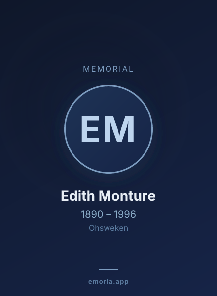 Memorial portrait of Edith Monture