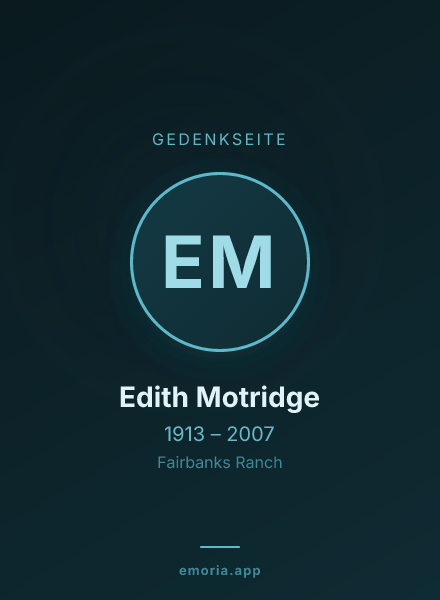 Gedenkportrait von Edith Motridge