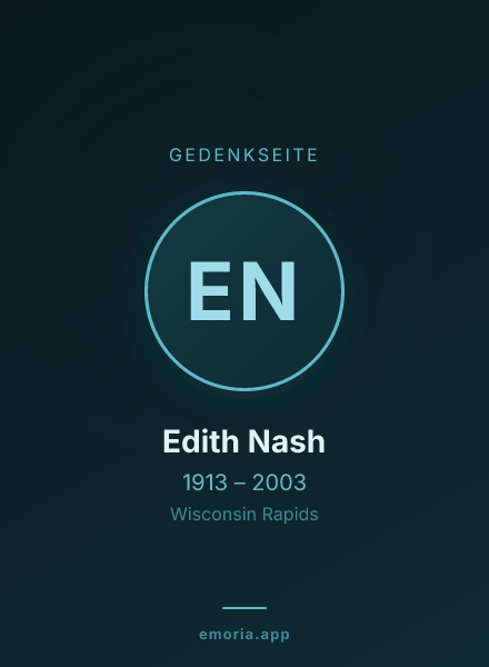 Gedenkportrait von Edith Nash