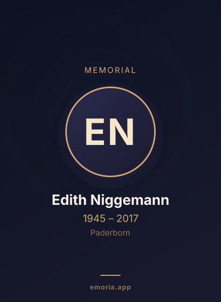 Memorial portrait of Edith Niggemann