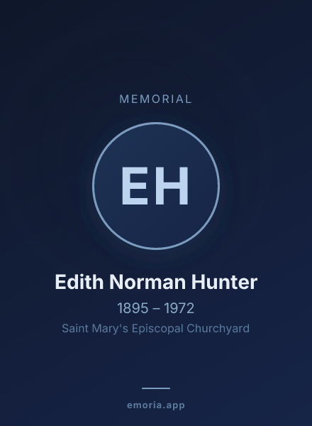 Memorial portrait of Edith Norman Hunter