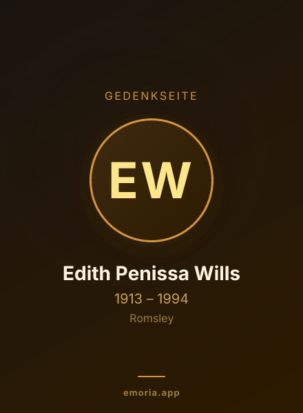 Gedenkportrait von Edith Penissa Wills