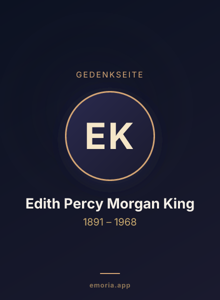 Gedenkportrait von Edith Percy Morgan King