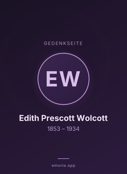 Gedenkportrait von Edith Prescott Wolcott