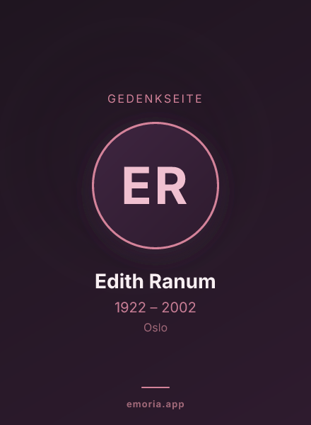 Gedenkportrait von Edith Ranum