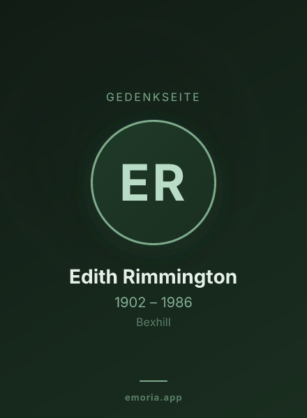 Gedenkportrait von Edith Rimmington