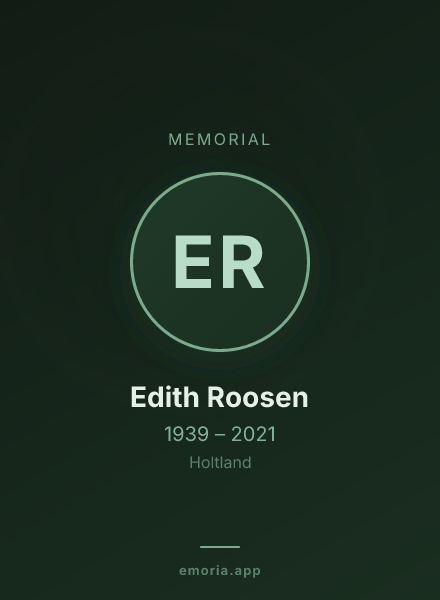 Memorial portrait of Edith Roosen
