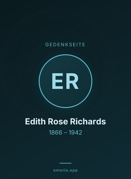 Gedenkportrait von Edith Rose Richards