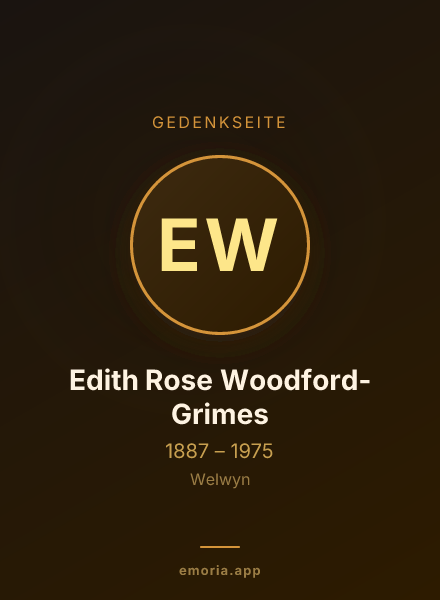 Gedenkportrait von Edith Rose Woodford-Grimes