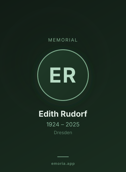 Memorial portrait of Edith Rudorf
