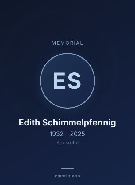 Memorial portrait of Edith Schimmelpfennig