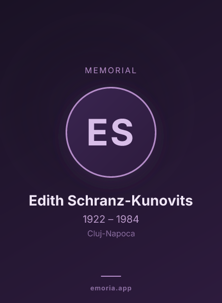 Memorial portrait of Edith Schranz-Kunovits