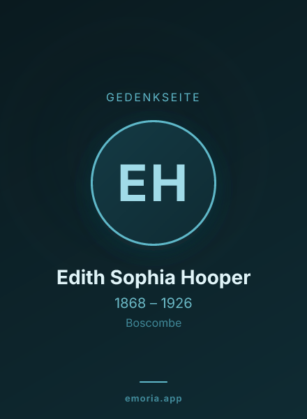 Gedenkportrait von Edith Sophia Hooper