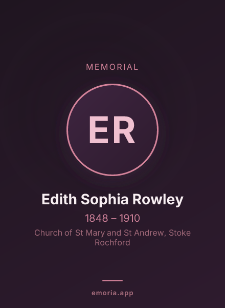 Memorial portrait of Edith Sophia Rowley