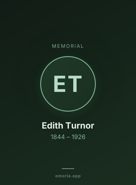 Memorial portrait of Edith Turnor