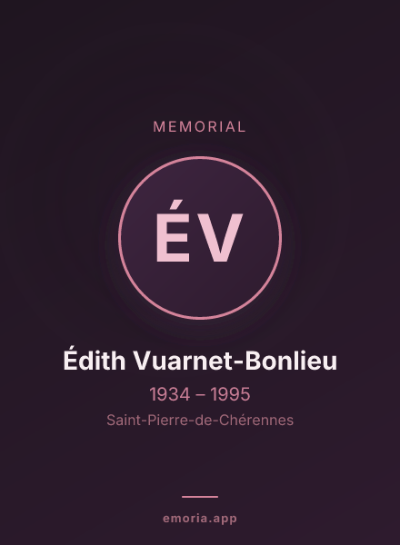 Memorial portrait of Édith Vuarnet-Bonlieu