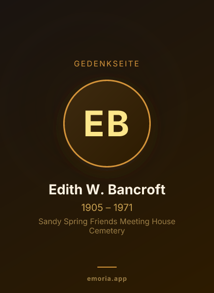 Gedenkportrait von Edith W. Bancroft