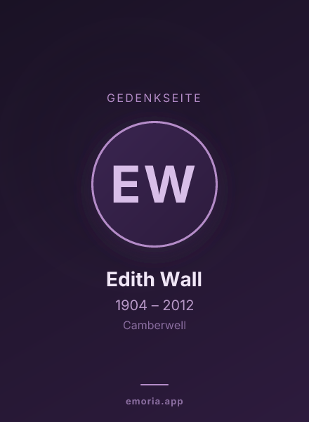 Gedenkportrait von Edith Wall
