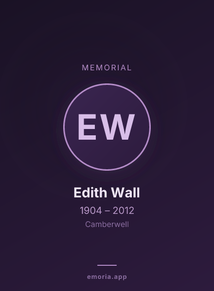 Memorial portrait of Edith Wall