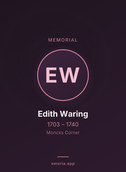 Memorial portrait of Edith Waring
