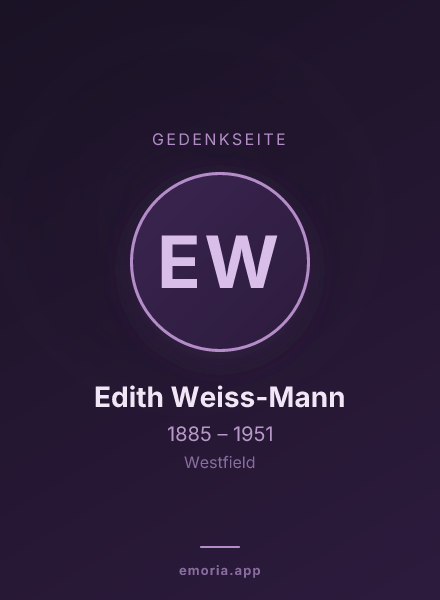 Gedenkportrait von Edith Weiss-Mann