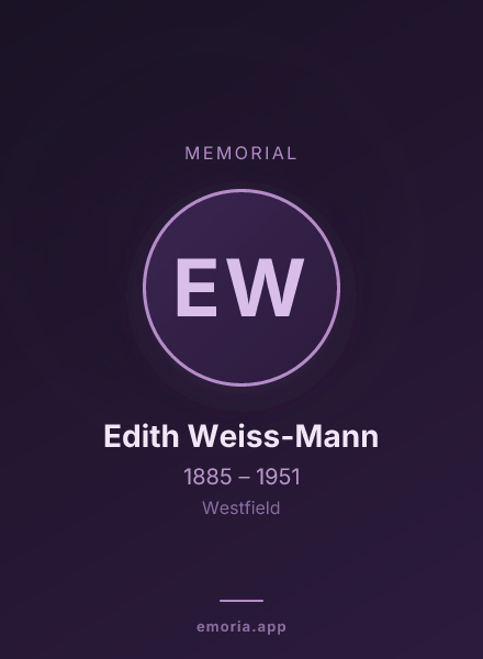 Memorial portrait of Edith Weiss-Mann