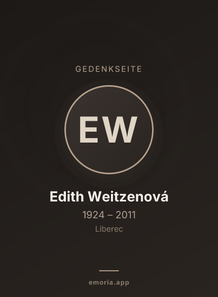 Gedenkportrait von Edith Weitzenová