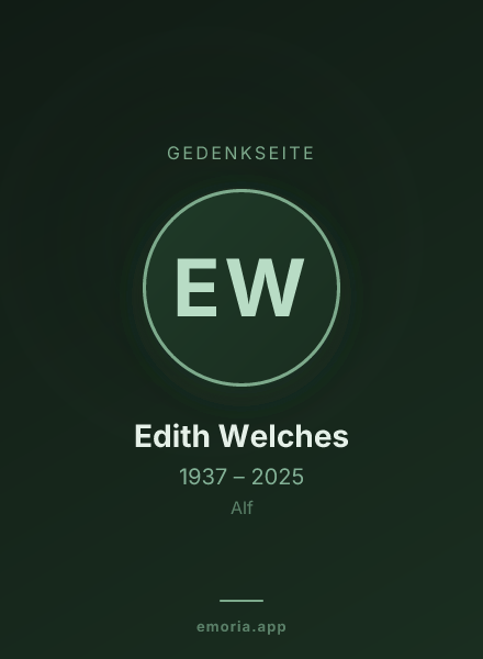 Gedenkportrait von Edith Welches