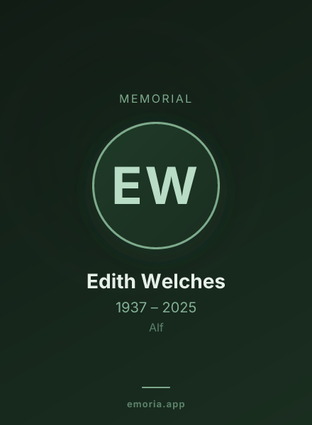 Memorial portrait of Edith Welches