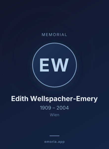 Memorial portrait of Edith Wellspacher-Emery