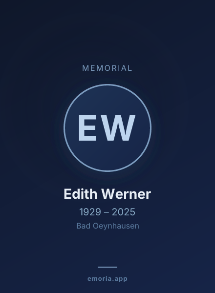 Memorial portrait of Edith Werner