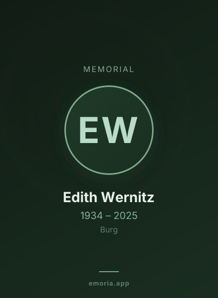Memorial portrait of Edith Wernitz