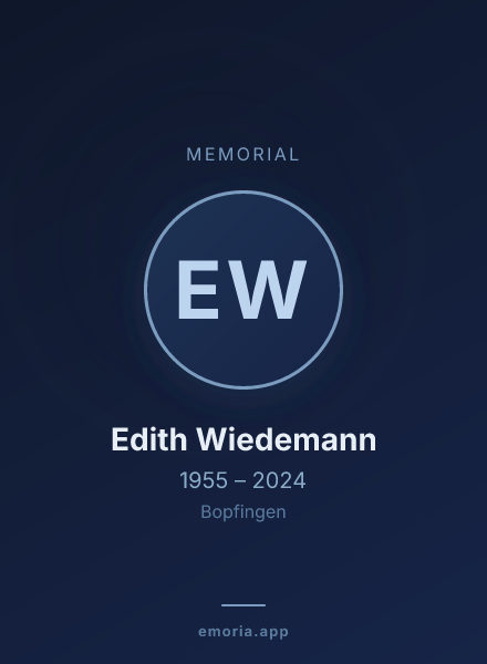 Memorial portrait of Edith Wiedemann