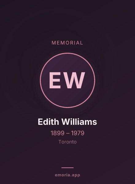 Memorial portrait of Edith Williams